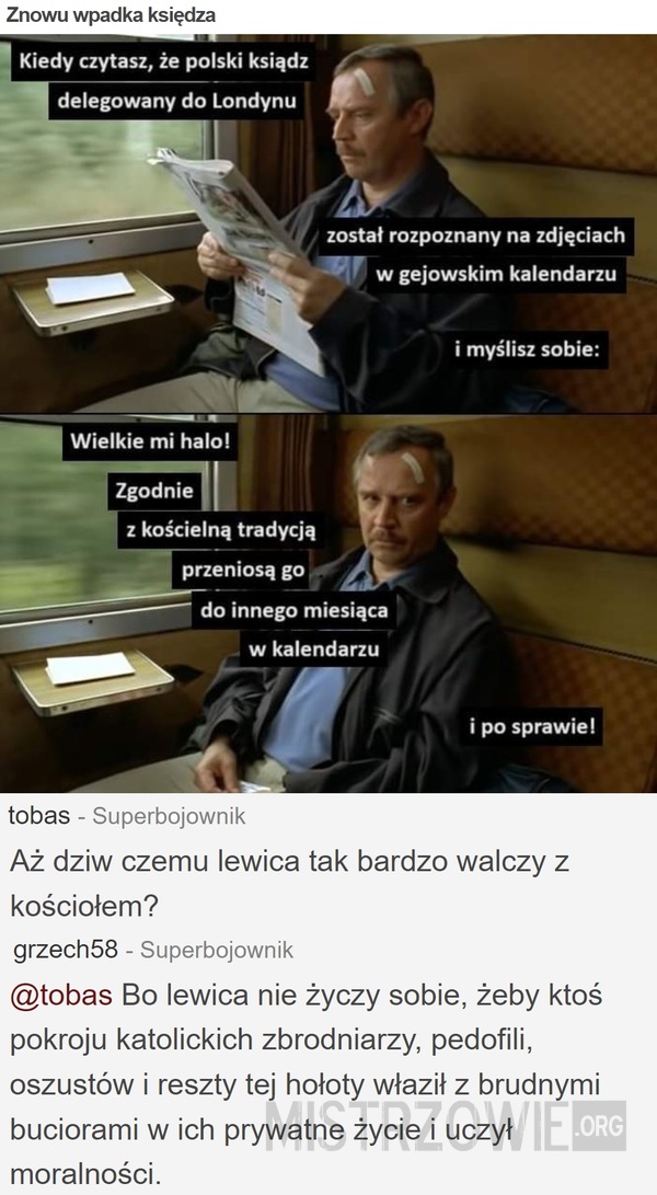 Znowu wpadka księdza –