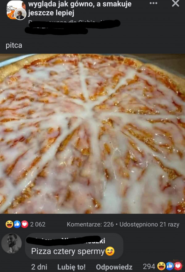 Pizza cztery spermy.