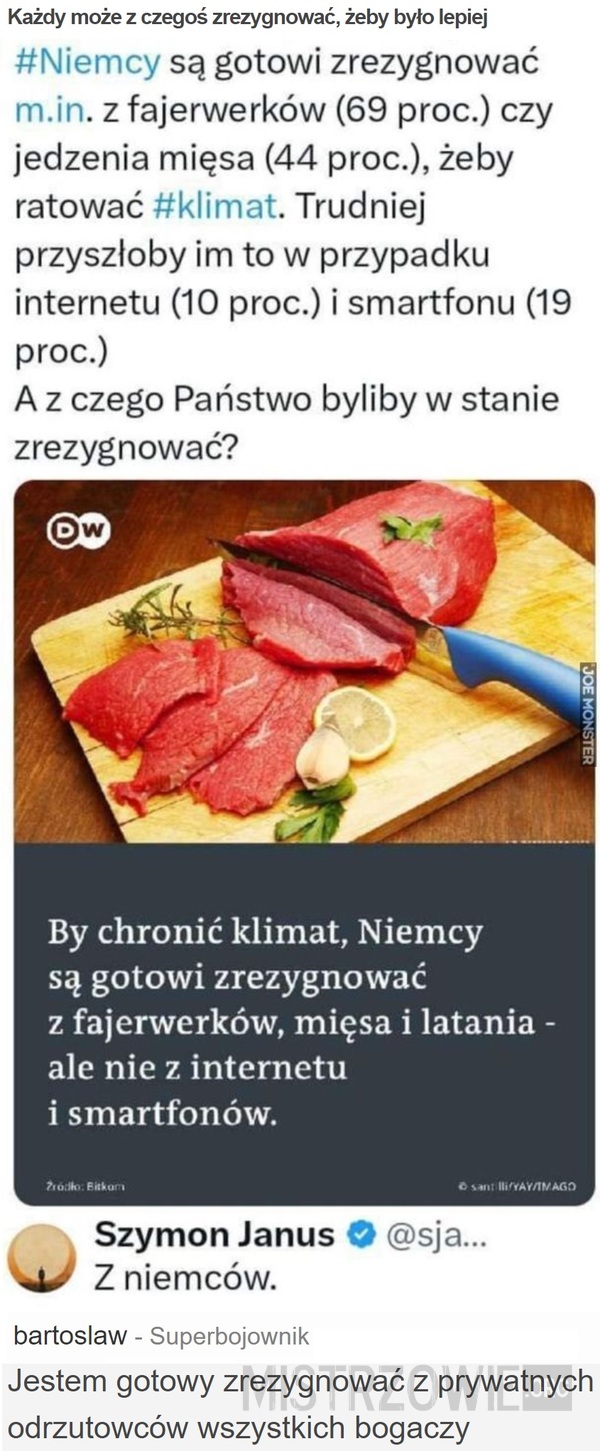 Każdy może z czegoś zrezygnować, żeby było lepiej –